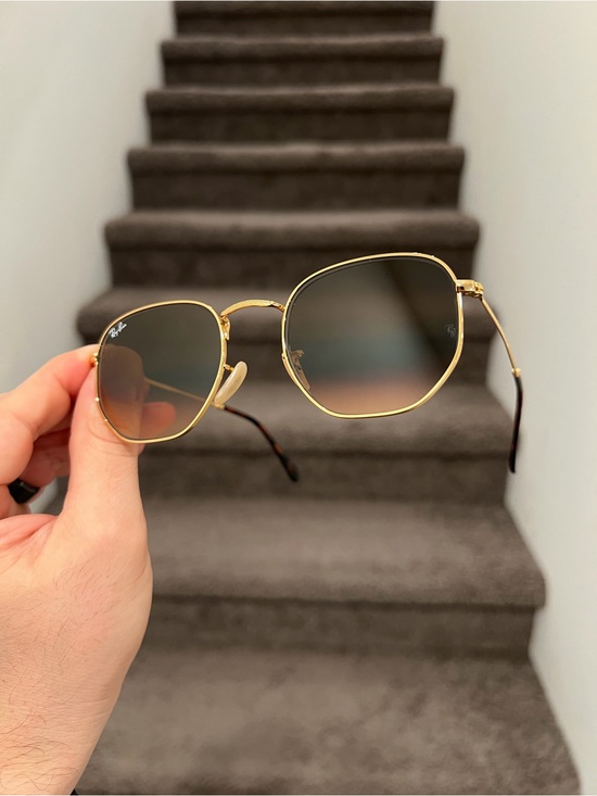 Ray-Ban Accessories - New Ray-Ban Hexagonal RB3548 Sunglasses 51mm Gold Brown Gradient